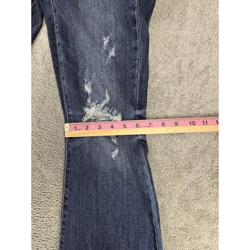 Judy Blue Trouser Flare Jeans Button Fly Dark Wash Women's 9/29 Stretch - Picture 4 of 12